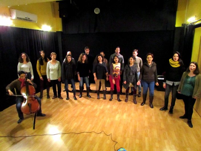 Choir practice - that's me on the left side O-ing it with the sopranos!